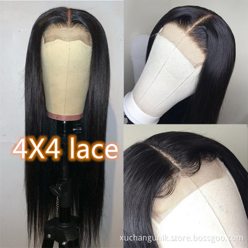 Uniky Cheap Wholesale 100% Natural Indian Long Straight, HD Transparent Lace Front Virgin Human Hair Wig
